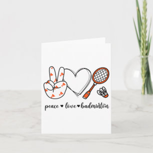 Tarjeta Paz Badminton Golfing Peace Hand Rótulo Badminton