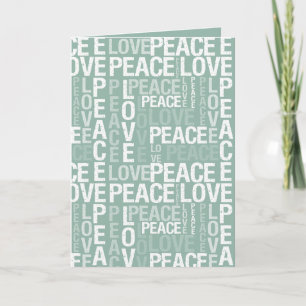 Tarjeta Paz Blanca Navidad Amor Menta