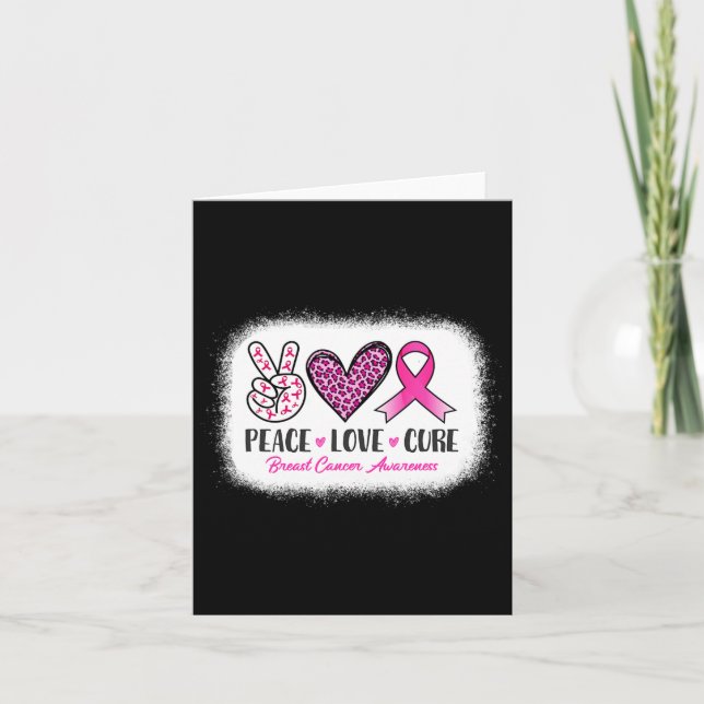 Tarjeta Paz blanqueada Amor Cure Leopard Cáncer de Mama Aw (Anverso)