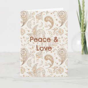 Tarjeta Paz Bohemio Hippie Sesenta Estampado de Cumpleaños