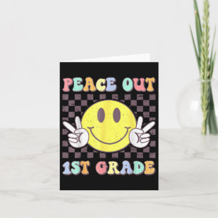 Tarjeta Paz De Primer Grado Cute Groovy Último Día Del Pri