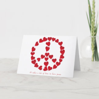 Tarjeta Paz del amor de H 1 notecard