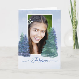 Tarjeta Paz en festividad fotográfica con árboles del Ever