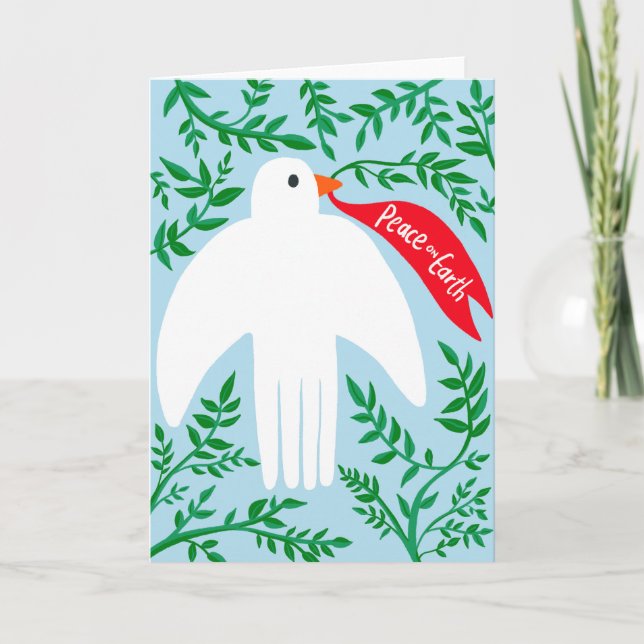 Tarjeta Paz en la Tierra Navidades de Aves Aves Vacaciones (Anverso)