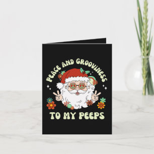 Tarjeta Paz Grooviness Mis Gentes Hippie Santa Navidad