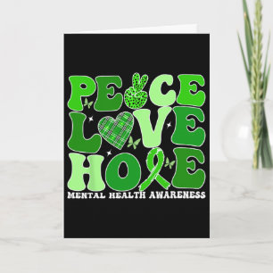 Tarjeta Paz Mental Salud Amor Esperanza Verde Salud Mental