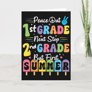Tarjeta Paz nos vamos Graduación de Verano de 1er Grado Pr