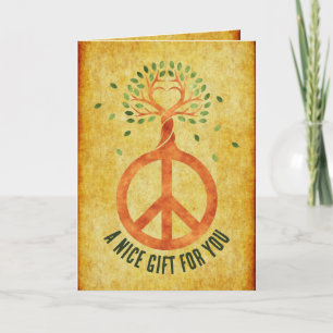 Tarjeta Paz para los Árboles - Flor Power Heart 1 Gift