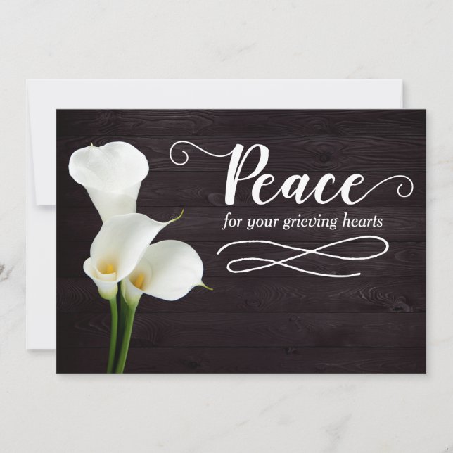 Tarjeta Paz para sus corazones dolientes (Anverso)