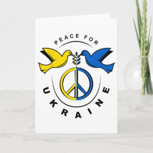 Tarjeta Paz para Ucrania Paloma Bandera de Ucrania Estoy c