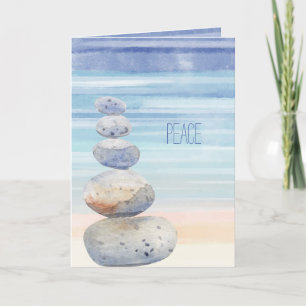 Tarjeta Paz, Rocas Equilibradas, Mar, Cambio de Saludo
