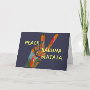 Tarjeta Paz: Rótulo de Hakuna Matata Vibes