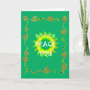 Tarjeta Paz sea contigo: Verde Inspirador y Amarillo