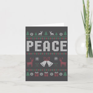 Tarjeta Paz Vengo En Paz Pareja Feo Suéter De Navidad Comb
