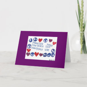 Tarjeta Paz y amor