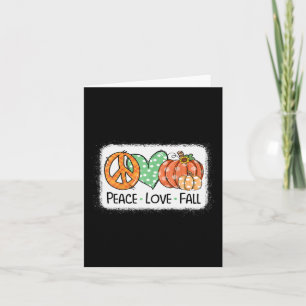Tarjeta Paz y Amor y Otoño Calabaza Otoño Feliz Otoño T