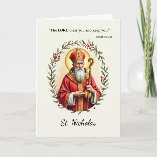 Tarjeta Paz y bendiciones de San Nicolás (Anverso)