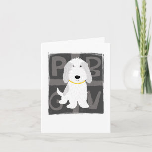 Tarjeta PBGV gris y blanco