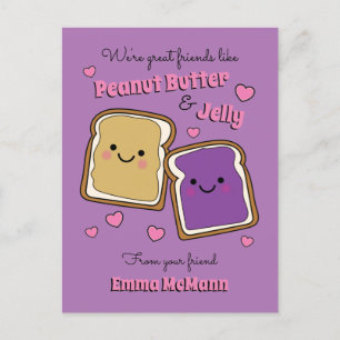 Tarjeta PBJ de San Valentín del salón de clases de