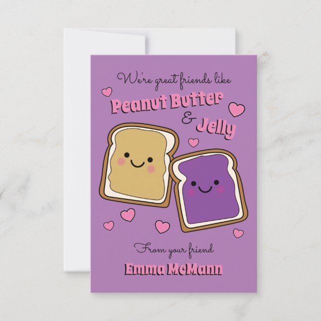 Tarjeta PBJ de San Valentín del salón de té de man (Anverso)
