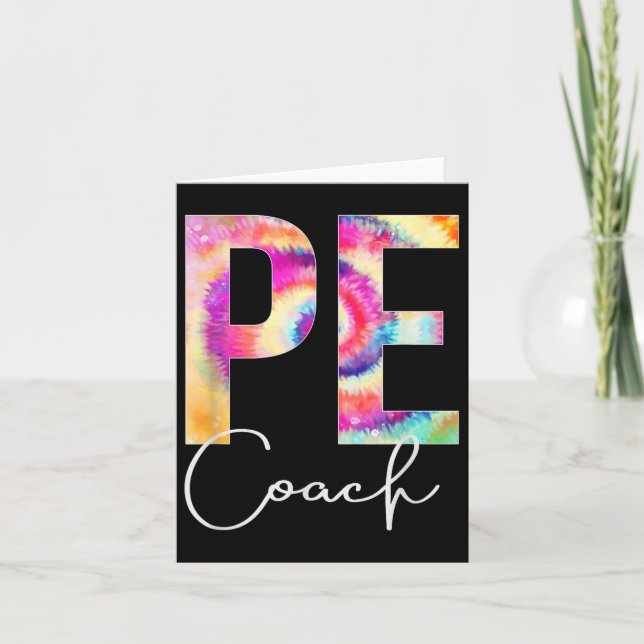 Tarjeta Pe Coach Tie Dye Back To School Women Appreciation (Anverso)