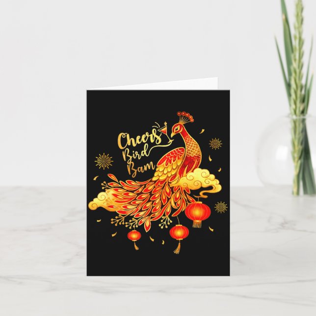 Tarjeta Pea Mahjong Cheers Bird Bam Chinese Mah Jong Game  (Anverso)