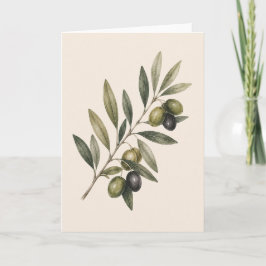 Tarjeta Peace Grows Here | Vintage Olive Branch Botanical