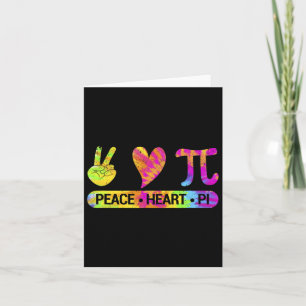 Tarjeta Peace Heart Pi Day Tie Dye Mathematics Science Mat