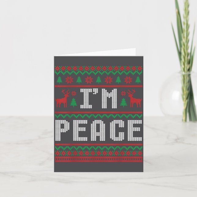 Tarjeta Peace I Come In Peace Couple Matching Ugly Christm (Anverso)