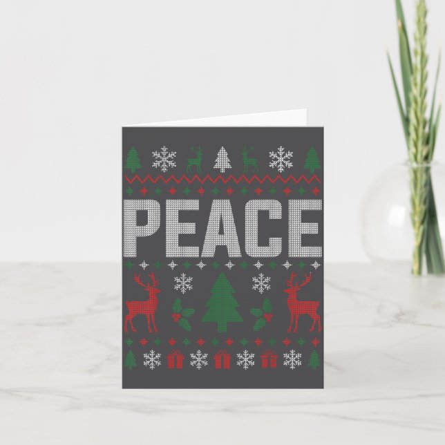 Tarjeta Peace I Come In Peace Couple Matching Ugly Christm (Anverso)