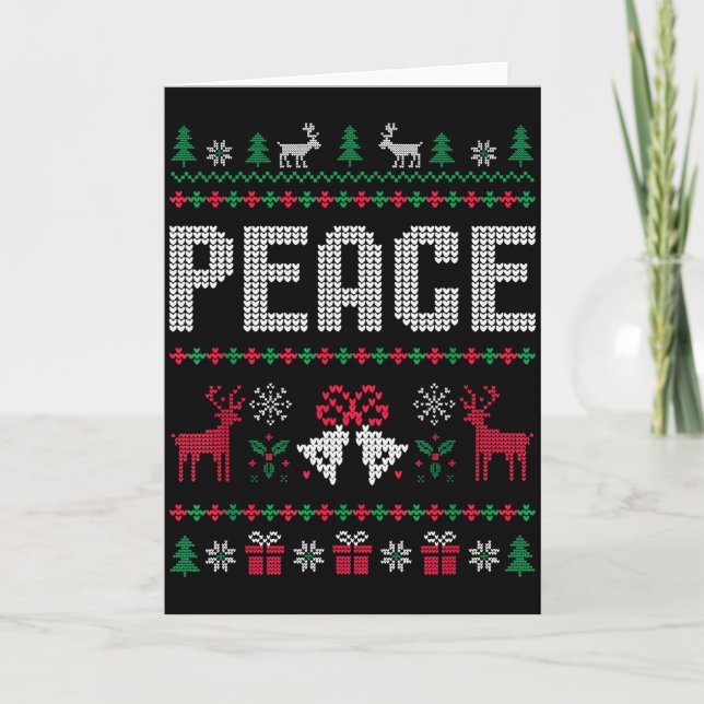 Tarjeta Peace I Come In Peace Matching Couple Ugly Merry C (Anverso)