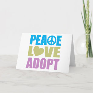 Tarjeta Peace Love Adopte