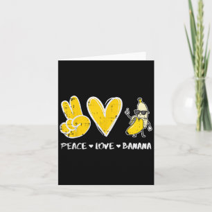 Tarjeta Peace Love Banana Funny Fruit Food Vegan Mujeres H