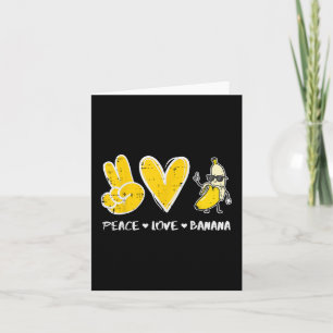 Tarjeta Peace Love Banana Funny Fruit Food Vegan Mujeres H