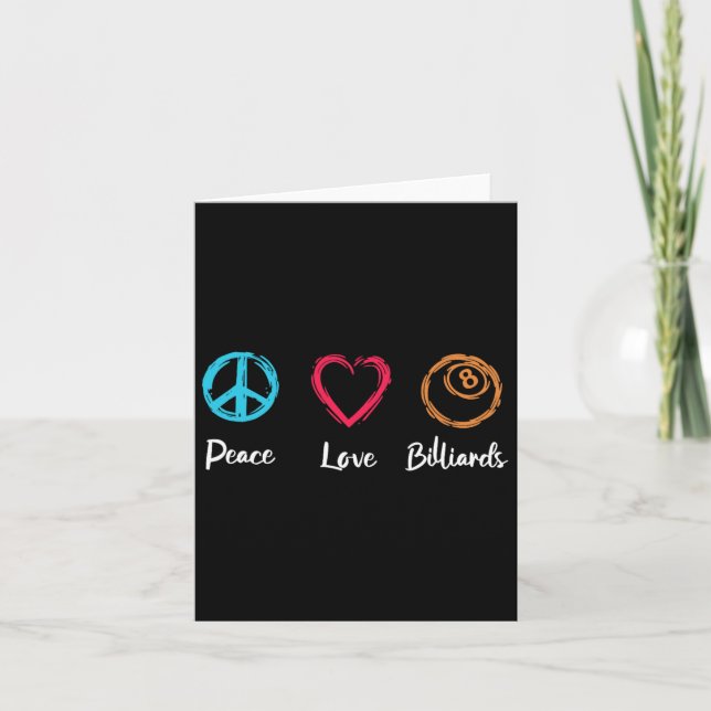 Tarjeta Peace Love Billiards (Anverso)