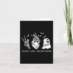 Tarjeta Peace Love Boo Boo Crew Lazy Halloween Costume Nur