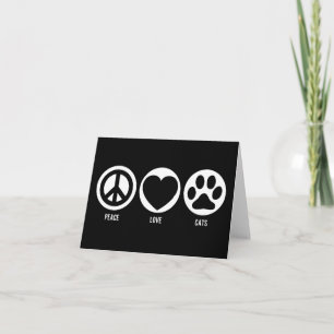 Tarjeta Peace Love Cats