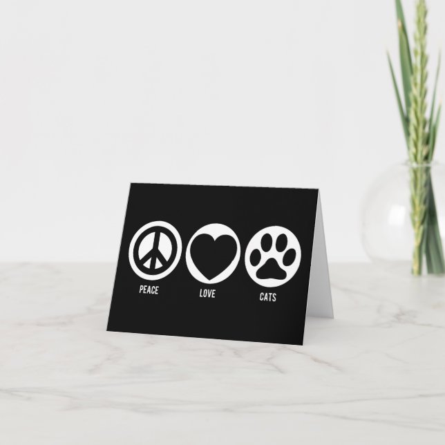 Tarjeta Peace Love Cats (Anverso)