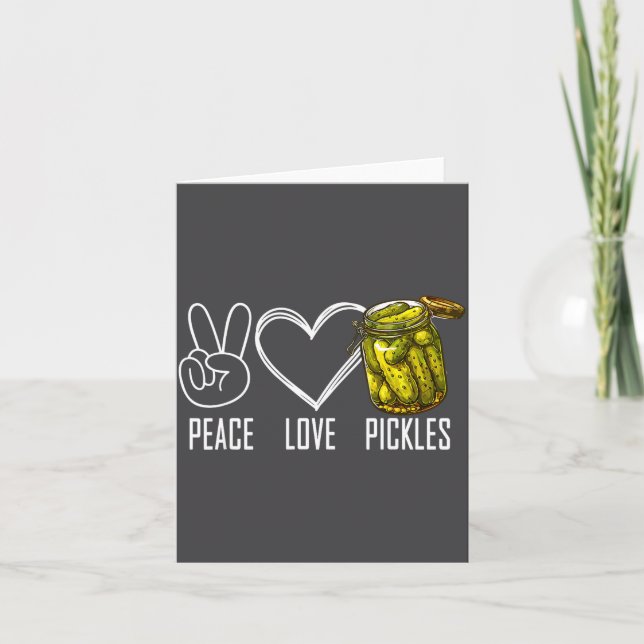 Tarjeta Peace Love Ckles Retro Jar Of Sliced Ckles Funny F (Anverso)