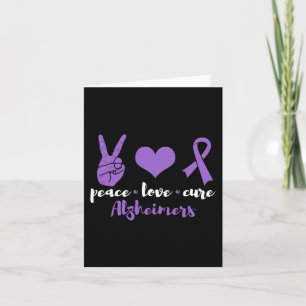 Tarjeta Peace Love Cure Alzheimers Awareness Family Warrio