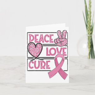 Tarjeta Peace Love Cure Breve Cancer Awareness Warrior Pi