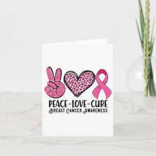 Tarjeta Peace Love Cure Breve Cancer Awareness Warrior Pi