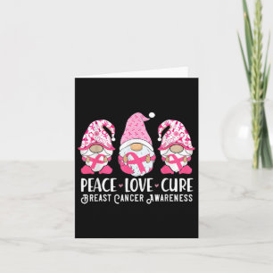Tarjeta Peace Love Cure Breve Cancer Awareness Warrior Pi