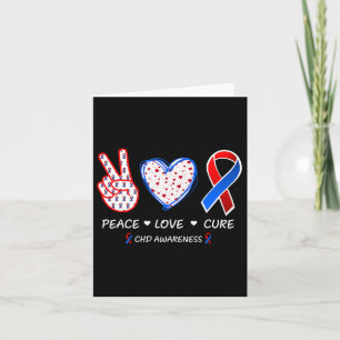 Tarjeta Peace Love Cure Chd Heart Disease Awareness Men Wo
