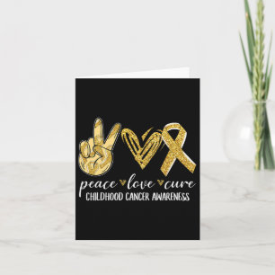 Tarjeta Peace Love Cure Children Canchood Awareness Gold R