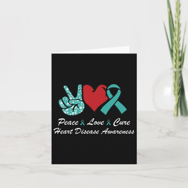 Tarjeta Peace Love Cure Heart Disease Awareness Chd Suppor (Anverso)