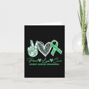 Tarjeta Peace Love Cure Kidney Enfermedades de conciencia
