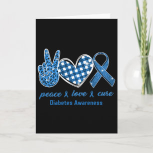 Tarjeta Peace Love Cure Leopardo Diabetes Conciencia Survi
