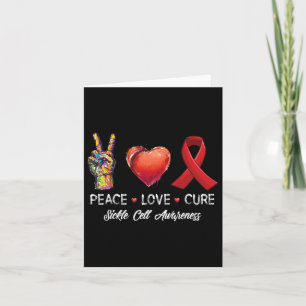 Tarjeta Peace Love Cure Sickle Cell Awareness Hombres Muje