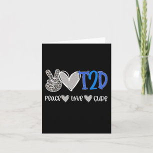 Tarjeta Peace Love Cure Tipo Dos Diabetes Conciencia T2D